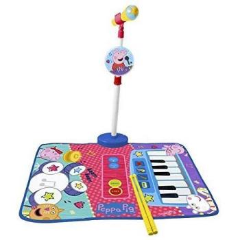 REIG- Inazuma Eleven Alfombra Bateria y Piano Peppa Pig con Micro de pie y Baquetas, Multicolor