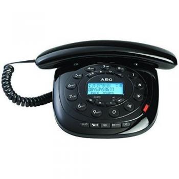AEG STYLE 15 - Teléfono con cable, pantalla y contestador automático, color negro
