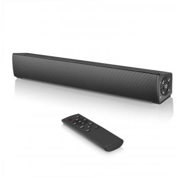 Barra de sonido estéreo portátil Bluetooth 20W con control remoto y conexión cableada para PC