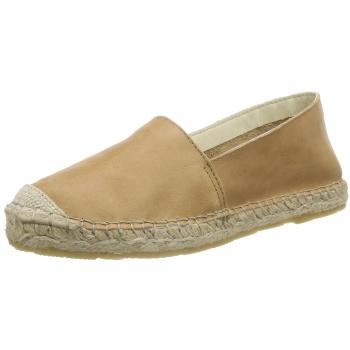 PIECES - Pskatie Leather Espadrillos Tan, Alpargata Mujer, Marrón