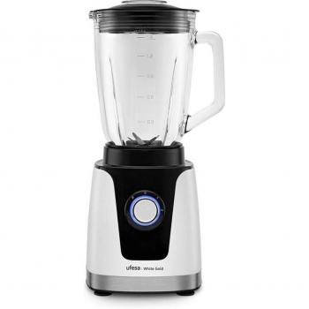 Batidora de vaso Ufesa White Gold 1500W, potencia de 1500W, capacidad de 1.5 litros, diseño elegante en color blanco y dorado