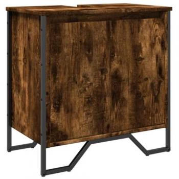 Gabinete de lavado de baño Smoke Oak 60x35x60 cm madera multicapa