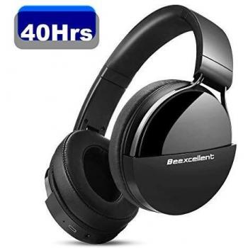Beexcellent Q7 Auriculares Bluetooth de Diadema, Cascos Bluetooth Inalámbrico, 40hrs de Duración de la Batería, Controlador Doble de 40 mm para Usar en Tableta, Movil, TV Inteligente con Bluetooth