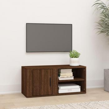 Mueble para TV de madera multicapa 80x31,5x36 cm color roble marrón