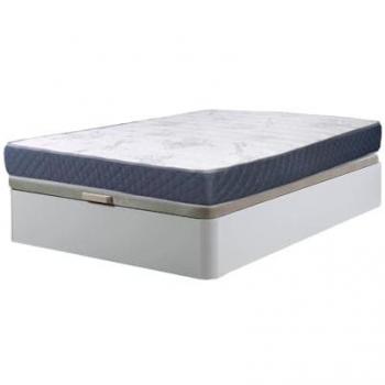 Cama Canapé Abatible Atenas Blanco 135x190 cm con Colchón Viscoelástico de 23 cm