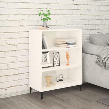 Aparador de madera contrachapada blanca pulida multicapa 69,5x32,5x90 cm