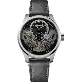 Ingersoll The Naismith Automatic Men's Watch 46mm Black Dial Leather Strap 5ATM