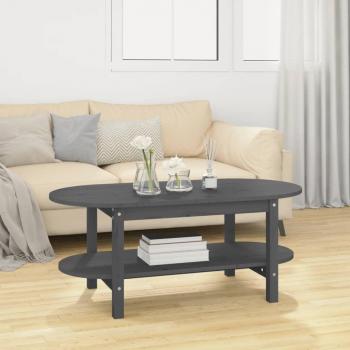 Mesa de centro de madera maciza de pino 110x55x45 cm en color Natural, Blanco y Gris, ideal para salón o comedor, también como mesita auxiliar o mesa de café