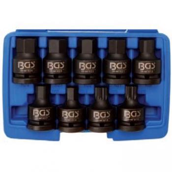 Juego de puntas de vaso de impacto 3/4 9 piezas con tamaños de 14-24mm y adaptadores para M16 y M18