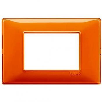 Placa Plana 3 Módulos Reflex Naranja Vimar