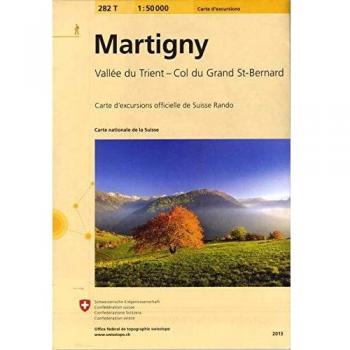 Mapa excursionista y topográfico Martigny 1:50.000 - Incluye Vallée du Trient y Col du Grand St-Bernard