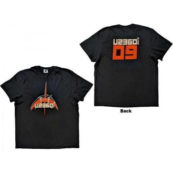 Camiseta Unisex Adulto U2 Tour 360 Grados 2009 con Logo en la Espalda XXL Negro/Naranja
