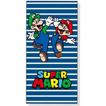 Toalla de Playa Super Mario Bros en Microfibra con Diseño de Mario y Luigi - 140 cm