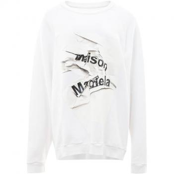 Maison Margiela White Oversized Cotton Sweater for Women - Size M