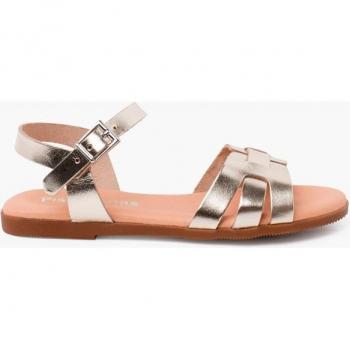 Sandalias abiertas de piel con hebilla para niña Pisamonas