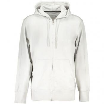 Calvin Klein Men's Gray Cotton Zip-Up Hoodie - XXL