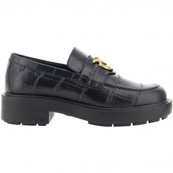 PINKO Women's Black Loafers - Size 40 (10 US) - Croco Print Moccasin Shoes