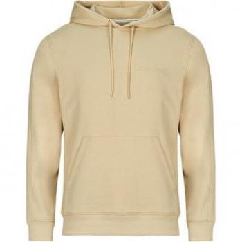Calvin Klein Men's Beige Institutional Hoodie Sweatshirt - Size L with Logo Print