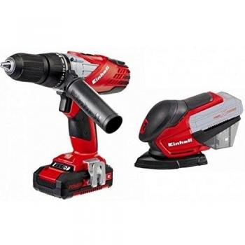 Einhell 4513809 - Set taladro litio te-cd 18-2 li-i + lijadora te-os 18 li