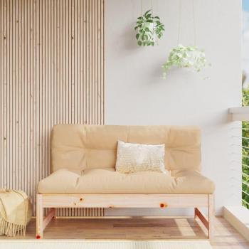 Sofá central de madera maciza de pino 120x80 cm en color marrón