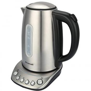 Hervidor eléctrico Brandt BO1202B de acero inoxidable, 2200 W, 1.7 L, 5 temperaturas y función de mantenimiento caliente