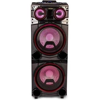 Altavoz Bluetooth con Doble Subwoofer, Efecto de Luces y 700W de Potencia, con entradas SD, USB, AUX IN y Radio FM, NGS Wild Punk 2