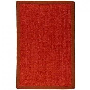 Alfombra de pasillo de yute natural espíritu vegetal 70 x 110 cm Naranja