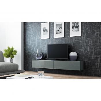 Cama RTV VIGO 180 cm con soporte para TV y centro de entretenimiento, color gris