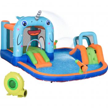 Outsunny Castillo Hinchable 5 en 1 Unicornio