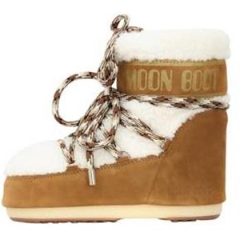 Moon Boot Women's Low Shearling Winter Boots, Brown, Size 36-38