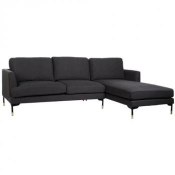 Sofá Chaise Longue DKD Home Decor Gris Metal 250 x 160 x 85 cm