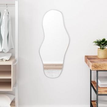 Espejo de pared plateado 90x40 cm decorativo para dormitorio, tocador y salón