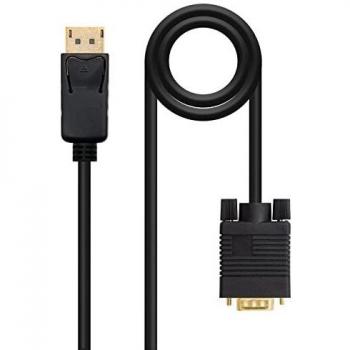 NANOCABLE 10.15.4401 - Cable Conversor Displayport a VGA, Displayport/Macho - VGA/Macho, Negro, 1 m