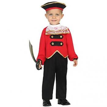 Disfraz de Pirata para Bebés 12-24 Meses - Rojo/Negro - 4 Piezas