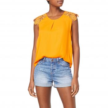 Only Onyliva S/s Top Wvn Camiseta sin Mangas, Amarillo Dark Cheddar, 42
