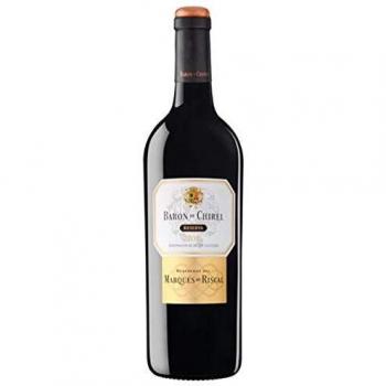 Marqués de Riscal - Vino tinto Reserva Barón de Chirel D.O.Ca. Rioja, Variedad Tempranillo, 20 meses de crianza en barrica de roble francés - Botella individual 750 ml