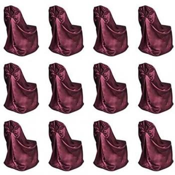 vidaXL 12x Fundas Silla para Banquete Boda Casa Hostelería Decoración Adecuadas Recepciones Celebraciones Bodas Toque Lujoso Moderno Lavables Burdeos