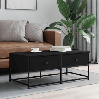 Mesa de centro vidaXL madera de ingeniería 100x51x40 cm Negro, Roble Sonoma, Roble ahumado Mesita de Salón o Comedor o Auxiliar Mesa de Café