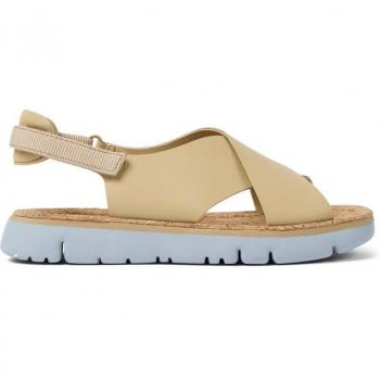 Sandalias planas de mujer Oruga Sandal en piel beige