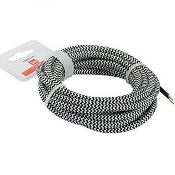 Cable textil bicolor Chacon H03VV-F 2x0,75 mm² 3 m - Blanco/Negro