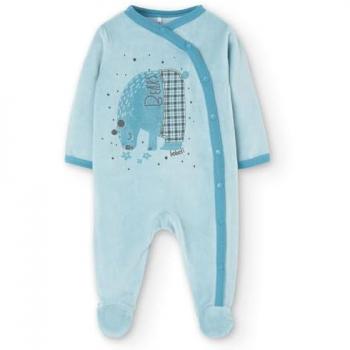 Pelele de bebé niño de terciopelo Boboli con cierre delantero