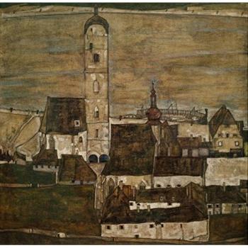 Rompecabezas Grafika 1500 piezas - Egon Schiele: Stein sur le Danube II, 1913