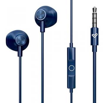 Auriculares con Cable Energy Sistem EasyPods Indigo - Micrófono Integrado, Control de Reproducción, Aislamiento Acústico, Conector Jack 3.5 mm