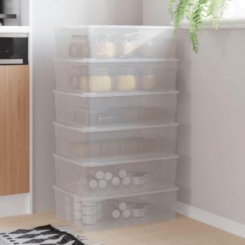Cajas de Almacenaje Apilables de Plástico 6 Piezas 25 Litros