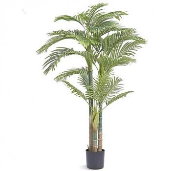 Artificial Golden Cane Palm Tree - 198 cm Faux Green Plant with Pot, Low-Maintenance Indoor/Outdoor Decor