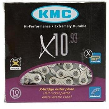 Â KMC Chain X-10-93 Cadena Estrecha, Unisex Adulto, Gris, 114 eslabones
