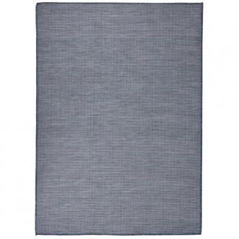 Alfombra de exterior de tejido plano azul 200x280 cm