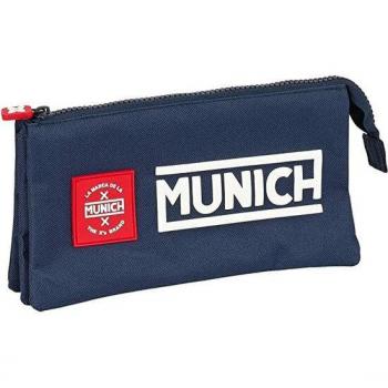 Estuche Escolar Triple Munich 'Storm' Azul Marino - Safta 1ud