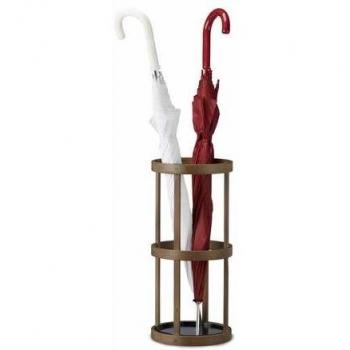 Paragüero Redondo de Bambú Moderno con Bandeja Recogegotas, 45 x 20.5 x 20.5 cm, Marrón