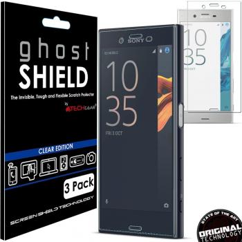 [unidades 3] Techgear® Sony Xperia X compacto [ghostshield Edition] Genuine reforzado TPU protector de pantalla Guardia Covers con pantalla completa cobertura incluso curvado Protector de zona [3d curva protección] – Sony f5321